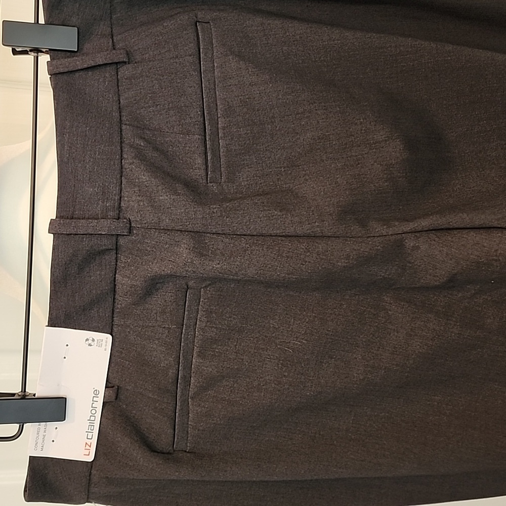 NWT Liz Claiborne Audra Dark Gray Women's Trousers 6PS - Picture 3 of 6